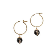 Load image into Gallery viewer, Smoky Quartz Creole Earrings | Easy Release - Bohemian Royalties